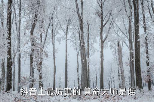  抖音上最厉害的 算命大师是谁
