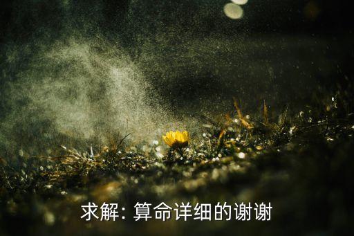 求解: 算命详细的谢谢