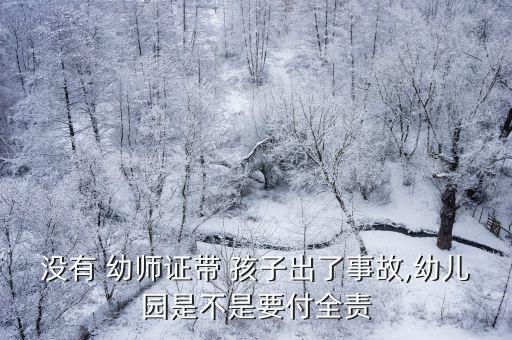 没有 幼师证带 孩子出了事故,幼儿园是不是要付全责