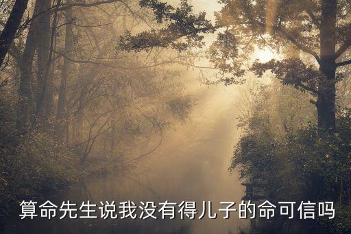  算命先生说我没有得儿子的命可信吗