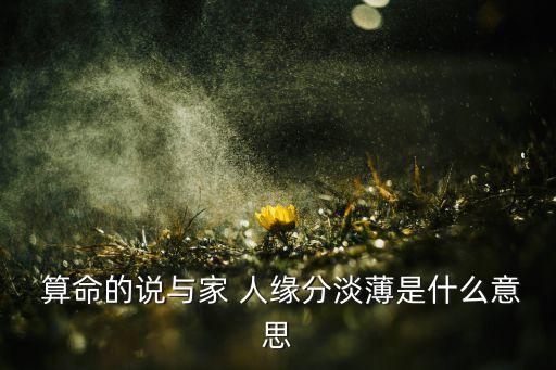  算命的说与家 人缘分淡薄是什么意思