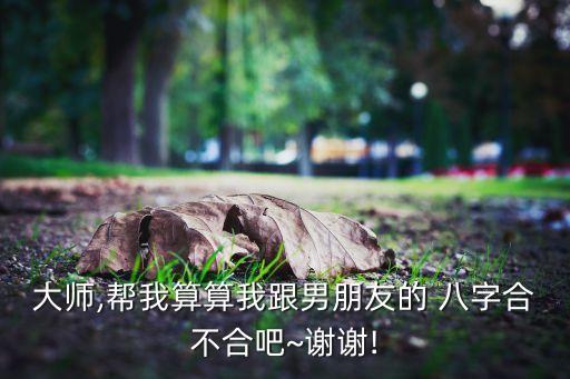 大师,帮我算算我跟男朋友的 八字合不合吧~谢谢!