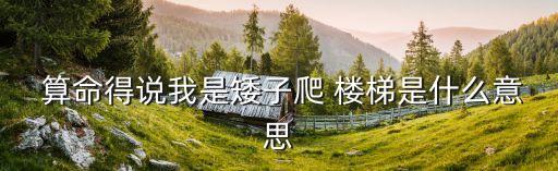 算命得说我是矮子爬 楼梯是什么意思