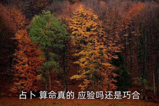 占卜 算命真的 应验吗还是巧合