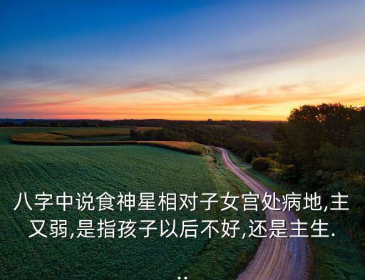 八字中说食神星相对子女宫处病地,主又弱,是指孩子以后不好,还是主生...